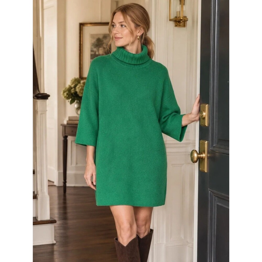 Tuckernuck Pomander Place Vivianne Sweater Mini Dress Emerald Green Small